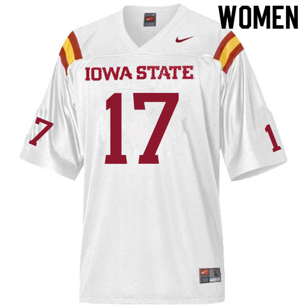 Women #17 Shane Starcevich Iowa State Cyclones College Football Jerseys Sale-White